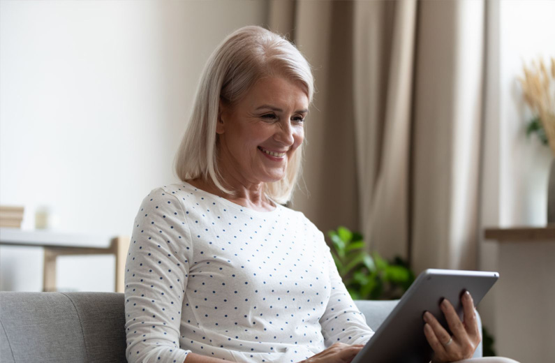 Woman on tablet