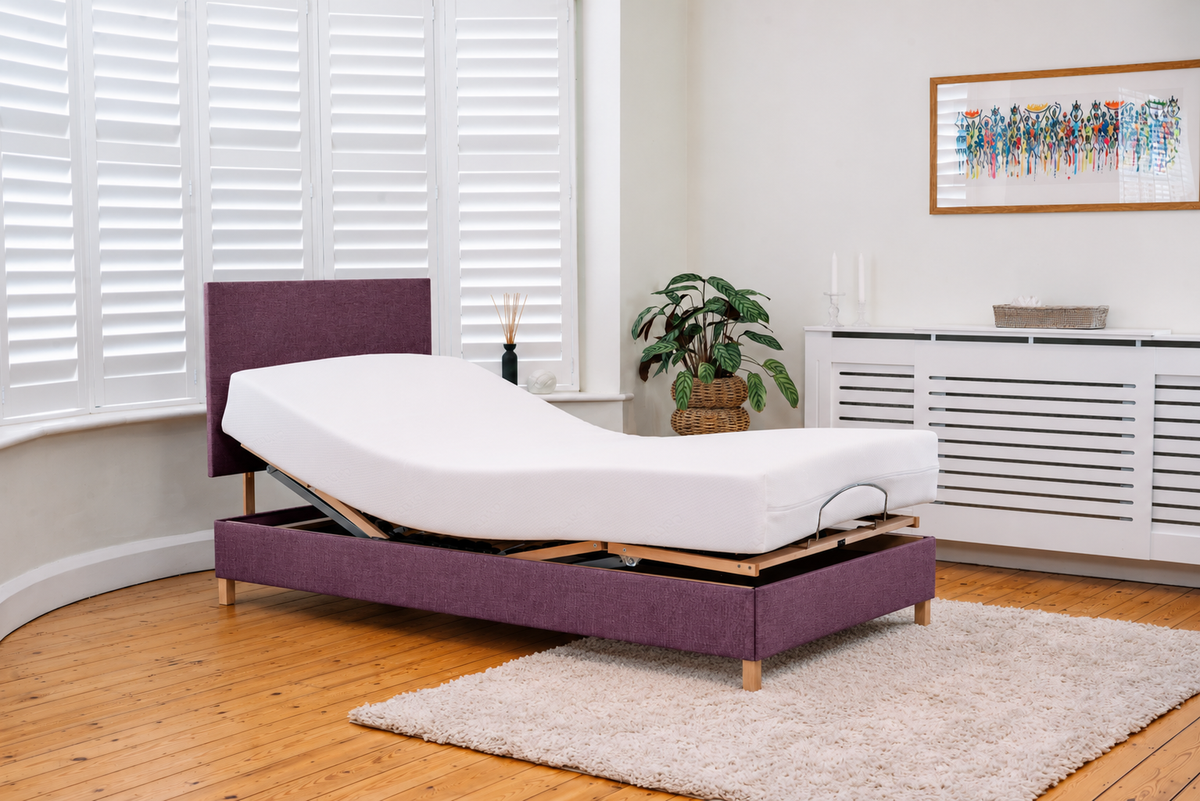 Simplicity adjustable bed in grape