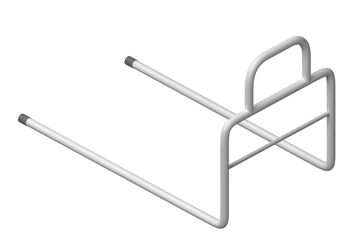 Adjustable bed grab rail on white background