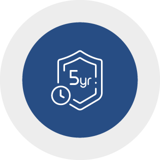 A minimalist circular graphic featuring a dark blue textured circle centered on a light gray background, surrounded by a thin dark blue ring.