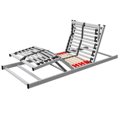 A grey heavy duty adjustable bed mechanism 